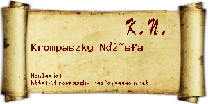 Krompaszky Násfa névjegykártya